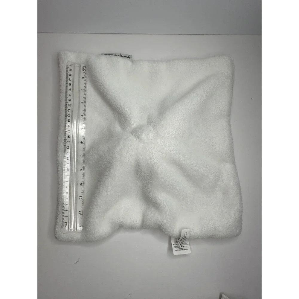 Blankets and Beyond Dog Security Blanket White Gray Puppy Soft Baby Lovey EUC